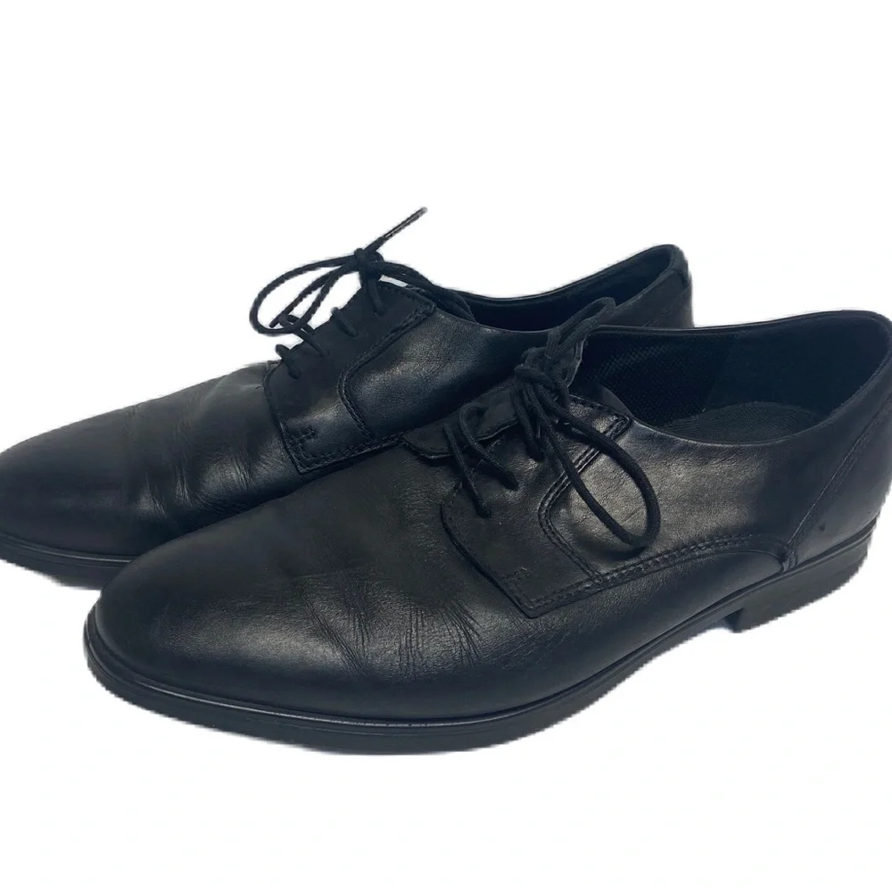 Ecco black leather tie up dress shoes men’s size 10